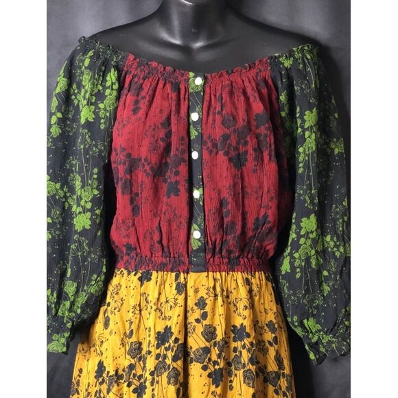 Free People x Carolina K Alexa Off Shoulder Chiffon Dress - Picture 7 of 10